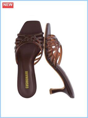 Jelly Kitten Heel Sandals Open Square Toe Slide-On Mule